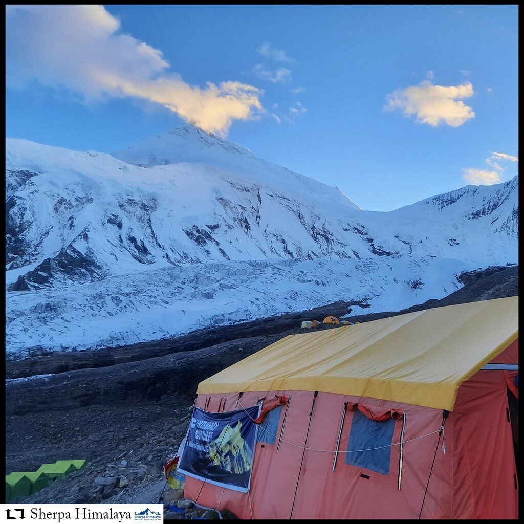SherpaLtd's tweet photo. Starting a beautiful morning from Manaslu base camp. Join Manaslu expedition with  us.#sherpahimalaya #sherpa #explore  #travel #trekking #climbing https://t.co/2XYXLwaCkK