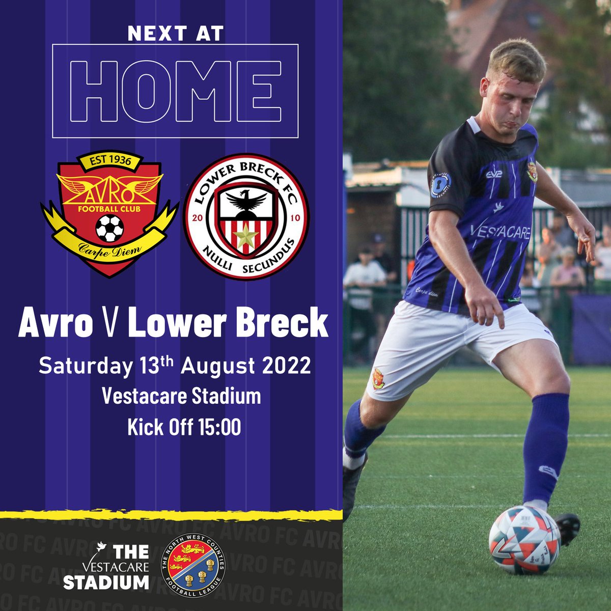 NEXT UP

We are back at the Vestacare tomorrow afternoon as we seek to maintain our excellent start to the season against Lower Breck. As always your support would be very much appreciated - a double header with the Latics, perhaps?
