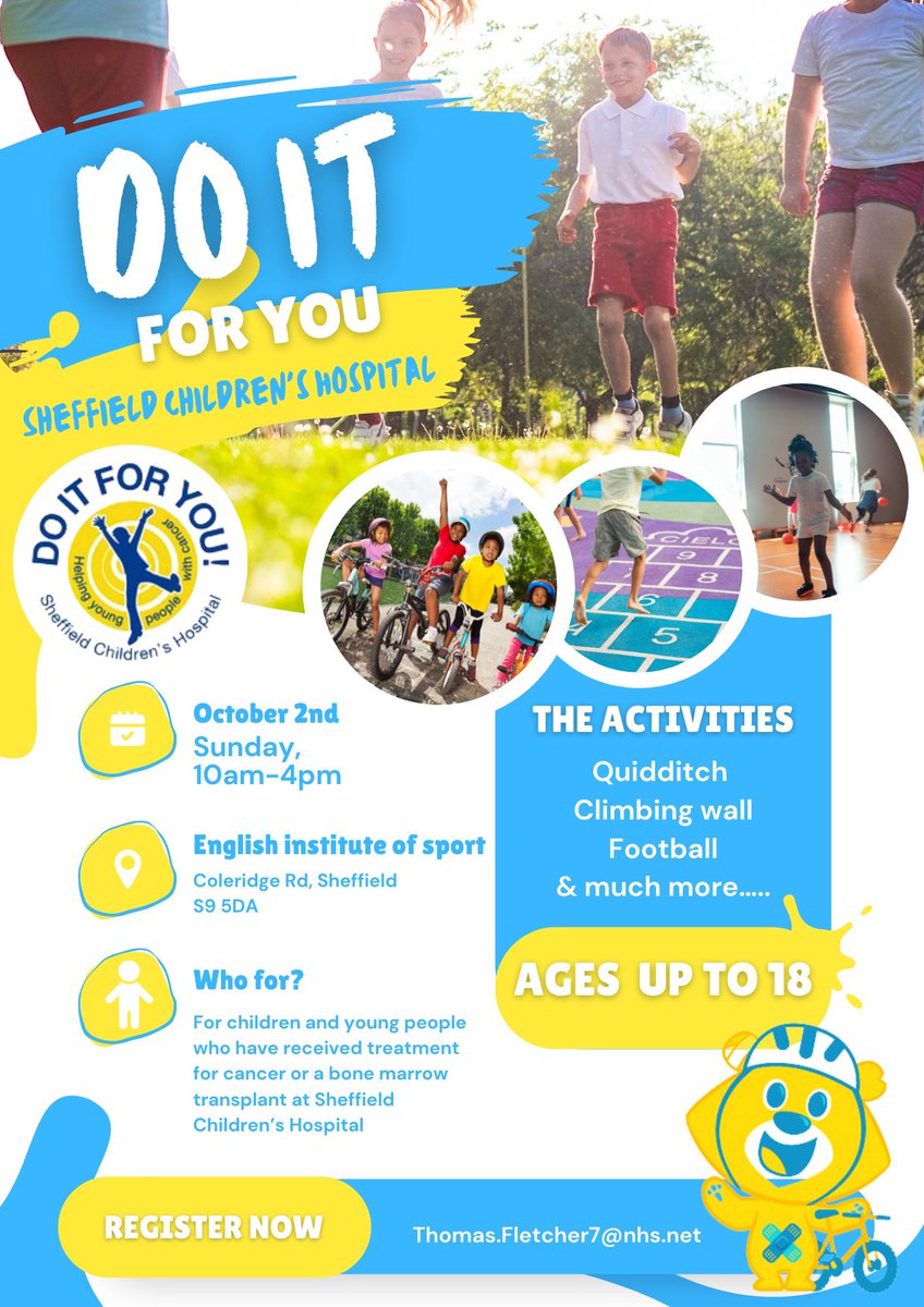 Who’s excited for #doitforyou ??
For the 1st time since 2019 <a href="/SheffChildrens/">Sheffield Children's</a> will be showcasing the Do It For You event in support of children and young people who have received cancer or bone marrow transplant treatment <a href="/SheffChildrens/">Sheffield Children's</a>