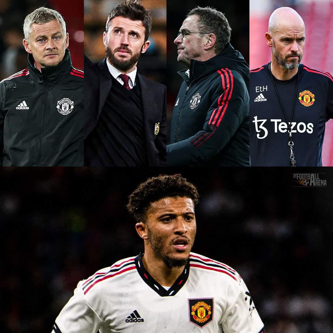 Sancho has played for more managers at Man United (4) than he has goals in the Premier League (3)..