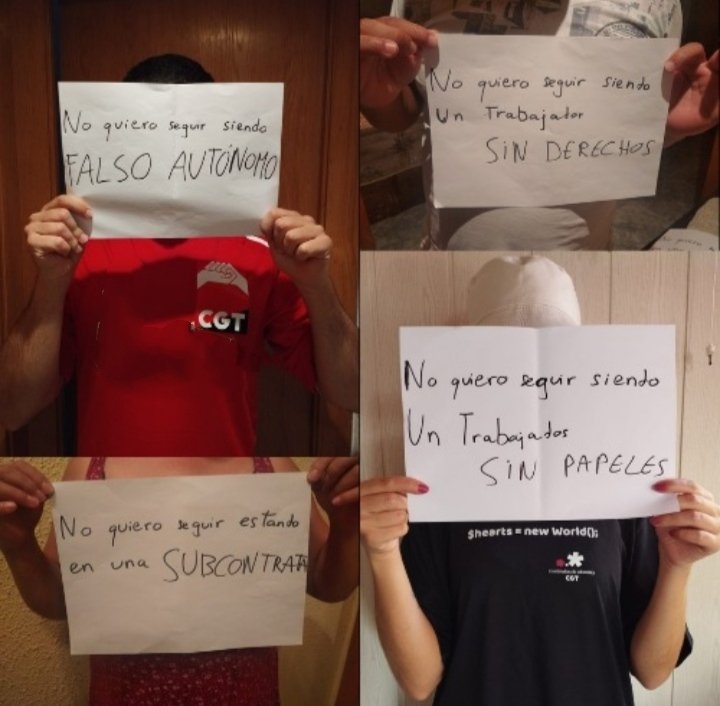 Aniversario de la Ley Rider: Las empresas todavía siguen sin cumplir con la legislación laboral.

No queremos seguir siendo falsxs autónomxs.
No queremos seguir siendo trabajadorxs sin papeles.
No queremos seguir siendo trabajadorxs sin derechos.