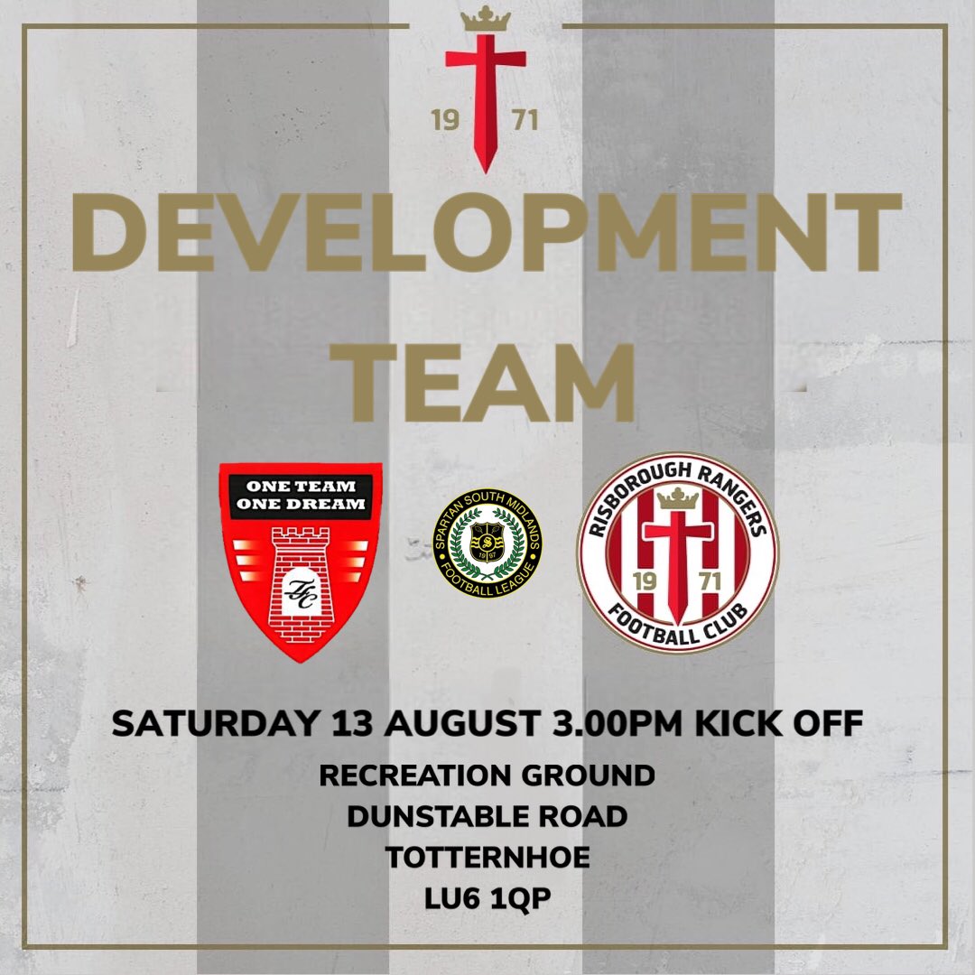 Risborough Rangers U18s (@rrfc1971_u18s) on Twitter photo After a decent preseason <a href="/PlumridgeIan/">Ian Plumridge</a> and the boys are eager to kick off their <a href="/SpartanSMFL/">Spartan South Midlands</a> Div 2 campaign tomorrow with a visit to <a href="/Tottsfc/">Totternhoe Football Club</a>
<a href="/Ollie_Bayliss/">Ollie Bayliss</a> @CatlingCarl <a href="/James_BFP/">James Richings 🏴 🇬🇧 🇲🇾</a> <a href="/WycombeSound/">Wycombe Sound</a>
#FIFAR #ATW #RisboroughSprings <a href="/kamtechgarage/">KAMTECH</a> <a href="/SOLegalUK/">SO Legal Limited</a> #EdenBeck #SESLtd After a decent preseason <a href="/PlumridgeIan/">Ian Plumridge</a> and the boys are eager to kick off their <a href="/SpartanSMFL/">Spartan South Midlands</a> Div 2 campaign tomorrow with a visit to <a href="/Tottsfc/">Totternhoe Football Club</a>
<a href="/Ollie_Bayliss/">Ollie Bayliss</a> @CatlingCarl <a href="/James_BFP/">James Richings 🏴 🇬🇧 🇲🇾</a> <a href="/WycombeSound/">Wycombe Sound</a>
#FIFAR #ATW #RisboroughSprings <a href="/kamtechgarage/">KAMTECH</a> <a href="/SOLegalUK/">SO Legal Limited</a> #EdenBeck #SESLtd
