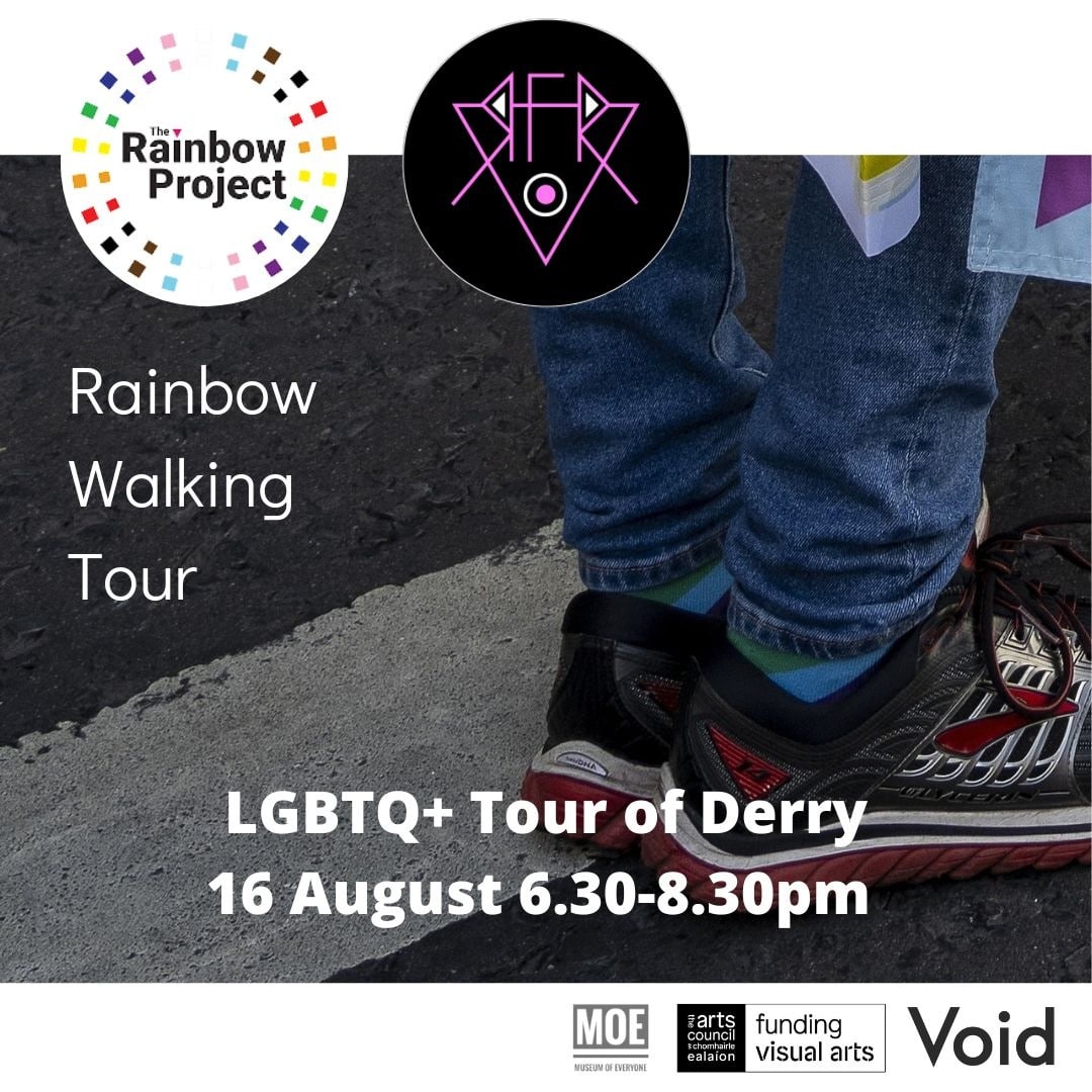 Rainbow Walking Tour of Derry... ALL WELCOME. See you at Void Gallery on Tuesday at 6.30pm 😎 <a href="/museumofeveryo1/">Museum of Everyone</a> @derryvoid <a href="/eimear_willis/">Eimear Willis</a>