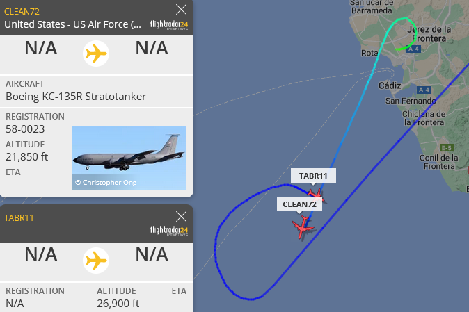 SirListenalot's tweet photo. #KC10 #AE022C as #CLEAN71 (Moron - McGuire) and #KC135 #AE014D as #CLEAN72 (Rota - Bangor) picking up some "MN" #F16's bound for CONUS https://t.co/9CWZ0mfG7x
