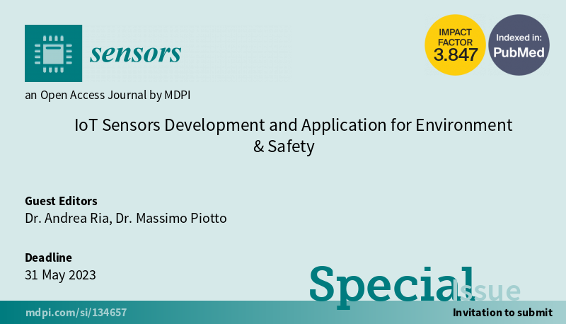 Sensors_MDPI's tweet photo. First special issue "IoT Sensors Development and Application for Environment & Safety" in section "Sensors Development" is online now. You are welcome to contribute!!
Find more about the special issue:
https://t.co/XKeZNHyIPK
#sensors #wirelesssensing #wearable #smartsensing https://t.co/LcrcI1xRHV