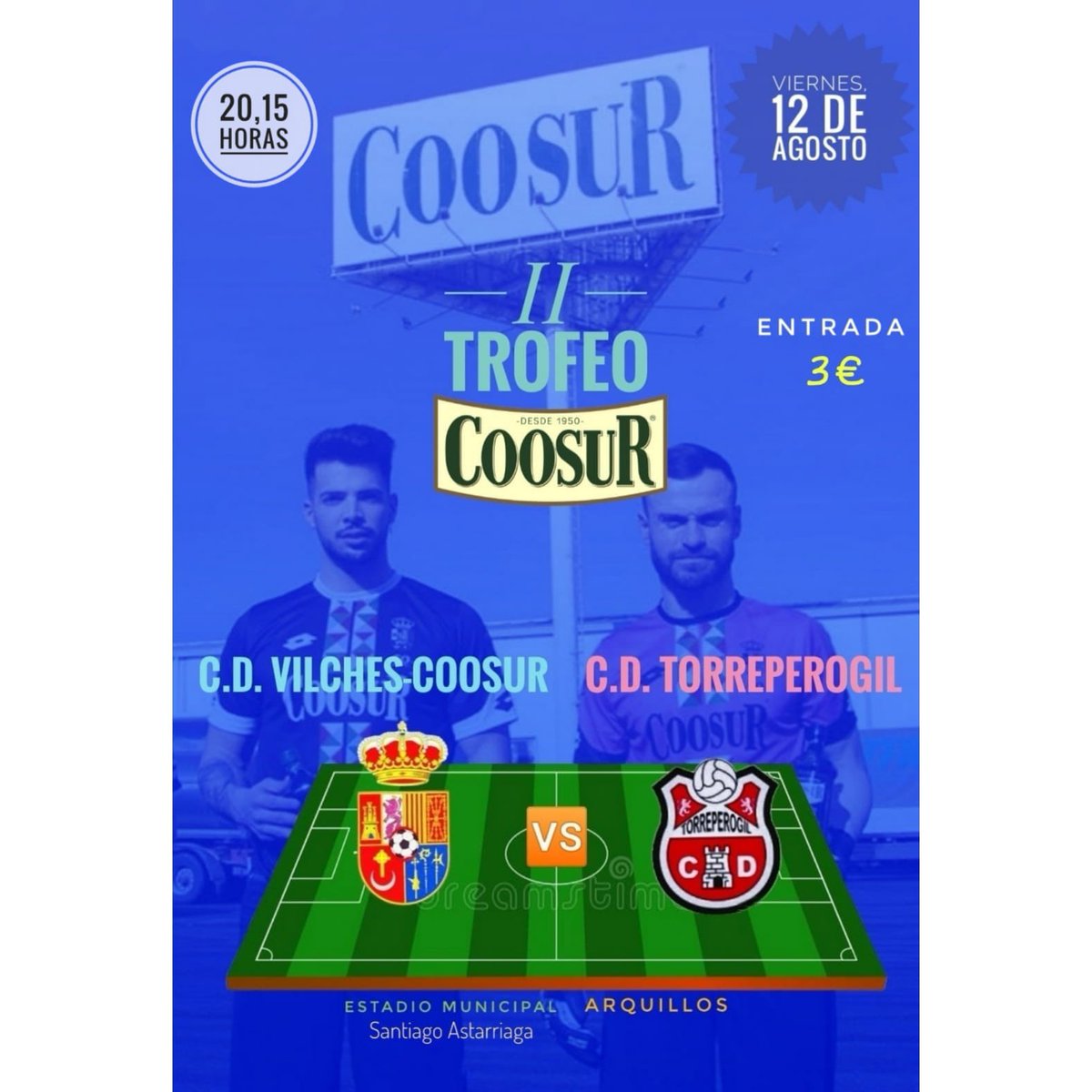 ⚽️ ¡HOY JUGAMOS! | ¡Comenzamos la pretemporada frente a un grande!

                      #CDVilches
                              🆚  
                   #CDTorreperogil

        🏟️ Santiago Astarriaga
        📅 Viernes, 12 Agosto
        🕗 20:15h
        🏆 #IITrofeoCoosur