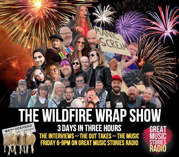 Kicking off before midday a full repeat of our <a href="/WildFireFestUK/">WILDFIRE</a> wrap show. 3 days in 3hrs with <a href="/ScarletRebels/">Scarlet Rebels</a> <a href="/lynnejackaman/">Lynne Jackaman</a> <a href="/SariSchorr/">Sari Schorr</a> @iammisskittyhq <a href="/BadTouchrocks/">Bad Touch</a> <a href="/SKAM_UK/">SKAM</a> <a href="/TroyRed7/">Troy Redfern</a> @UNKNOWN_REFUGE <a href="/BlackLakesUK/">Black Lakes</a> <a href="/THEIA_uk/">THEIA</a> <a href="/DeadBlondeStars/">DeadBlondeStars</a> <a href="/collateralrocks/">Collateral</a> <a href="/Kingvoodoo14/">Kingvoodoo</a> &amp; more