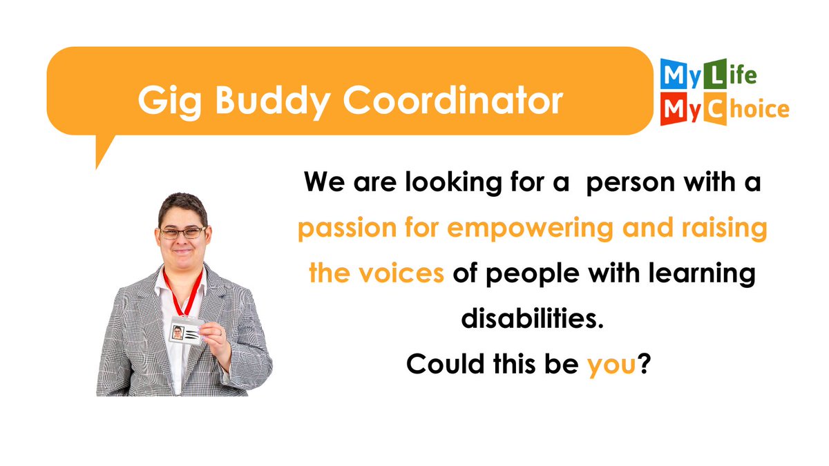 We are looking to hire a person to take over as our Gig Buddy Coordinator! 🤩 For information and to apply, check out our website 👇 mylifemychoice.org.uk/pages/31-job-o…