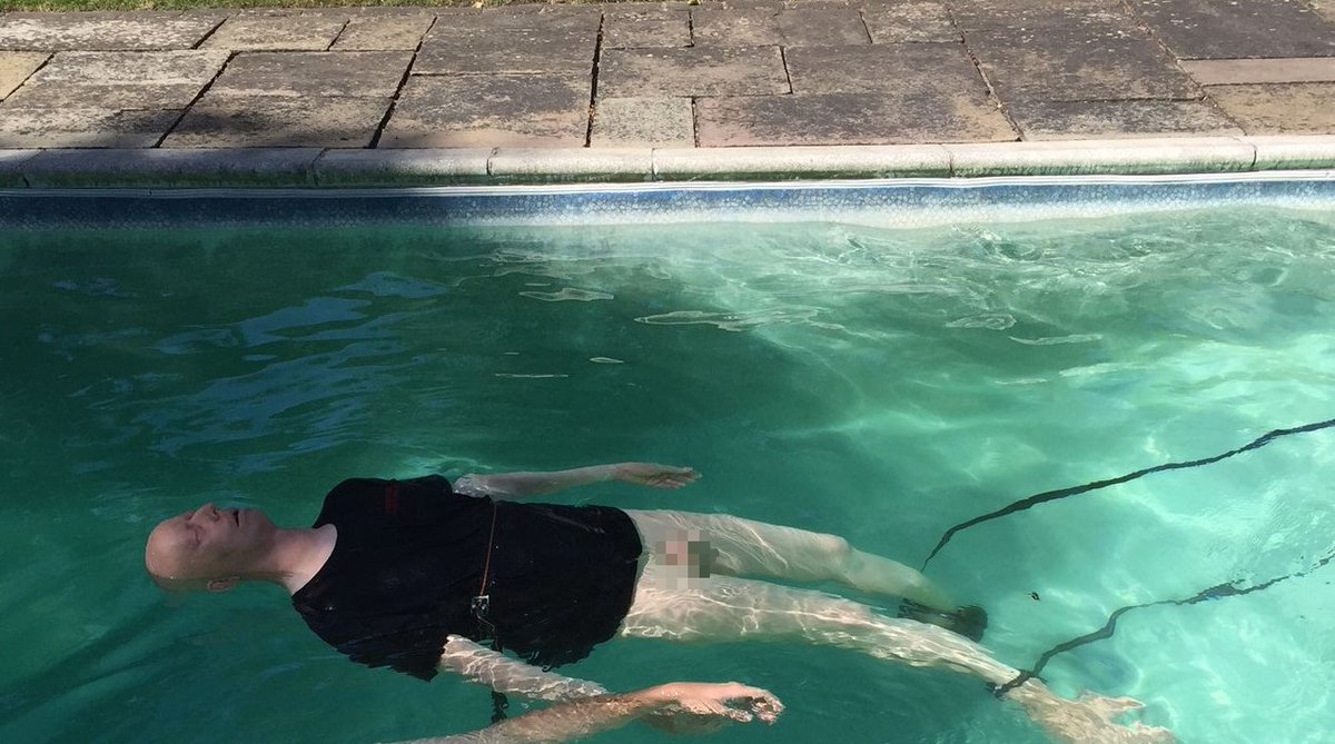 Glos_Police's tweet photo. We issued an urgent appeal this week after a call that a man was seen being put into the boot of a car on the A48 in Blakeney. Thankfully we soon found out that the ‘man’ was in fact a realistic looking water rescue manikin by Extreme Simulations. Here he is in training that day: https://t.co/AgOmO3Z5qw