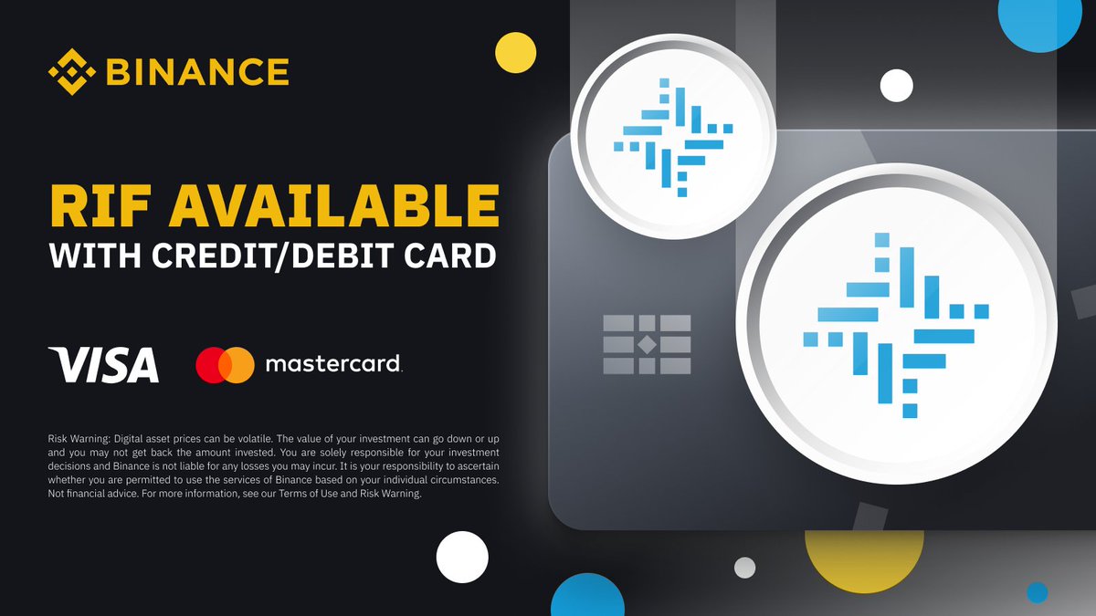 You can now buy @rif_os $RIF on #Binance directly using your Credit or Debit  Card! Find out more ➡️ https://t.co/pSUIEYf1Z6