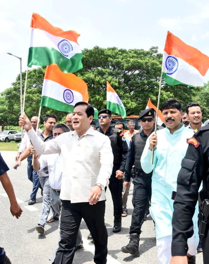 sarbanandsonwal's tweet photo. The Tiranga is our pride and inspires every Indian. 

Glad to take part in the #HarGharTiranga programme at Sarusajai Stadium, Guwahati.
#AzadiKaAmritMahotsav

@narendramodi
@PMOIndia
@kishanreddybjp 
@MinOfCultureGoI https://t.co/YaSkoPDiak