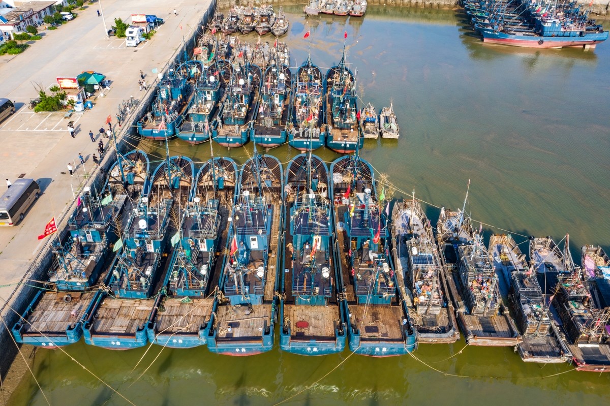 TouchShandong's tweet photo. Feast your eyes with these #fishingboats docking peacefully at the 3fishing harbor of Haiyuan Village, in #Rizhao, E China’s #Shandong province as the coastal waters are still under fishing #moratorium. #MyhometownisShandong  #shandongimplement #shandongstory https://t.co/OxotnNjsHf