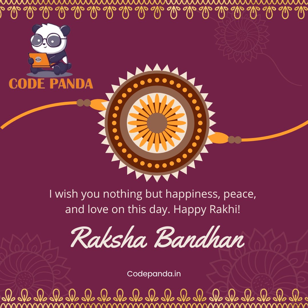 CodePanda12's tweet image. The festival of Raksha Bandhan is to cherish the beautiful memories and strengthen the bond brother sister shares.
We are sending you our warm wishes on this special day. Happy Rakshabandhan!
#rakshabandhan #rakhi2022
#rakhicelebration #sister #brother #digitalindia #indian