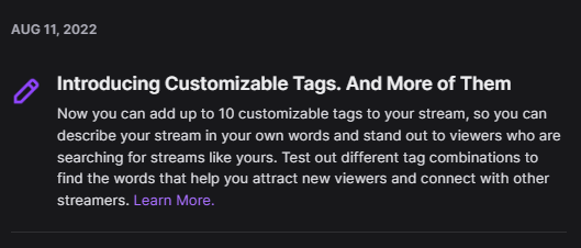 NjnaGrimsdottir's tweet photo. #FluffleTwitchTips New Feature!! Make custom tags and promote your stream more directly.
https://t.co/HwYv5dkQTY
#FeVR #FeVRtwt #CustomTags #TwitchStreamers https://t.co/32I2p7Kfil