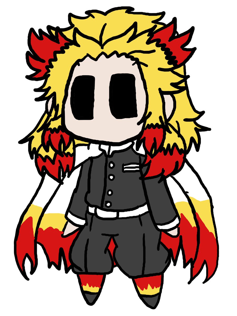 rengoku kyoujurou 1boy solo male focus blonde hair chibi demon slayer uniform red hair  illustration images