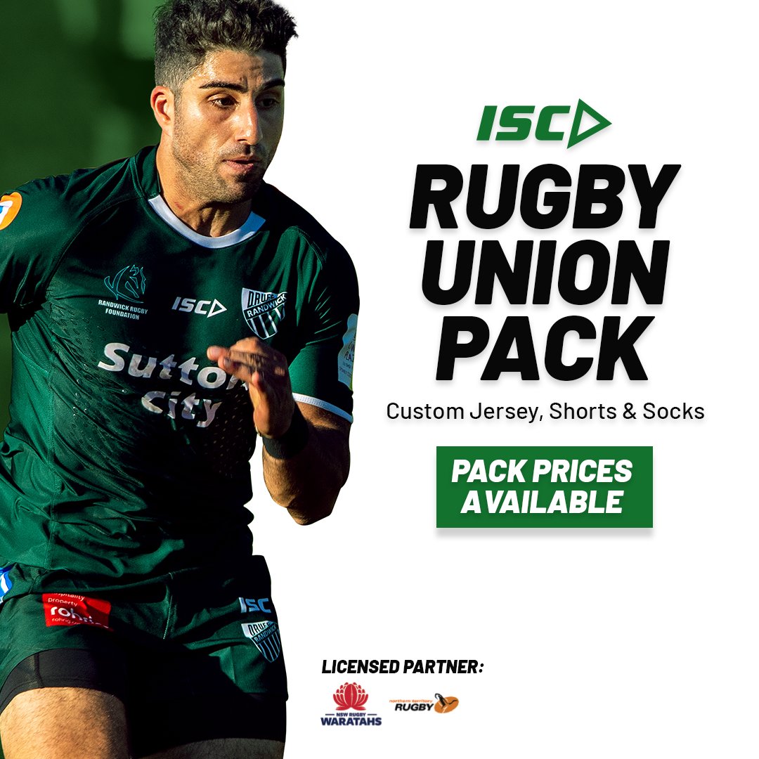 NEW | RUGBY UNION PACKS 🏉 For exclusive club pack pricing contact us today: bit.ly/ISC-Rugby-Union Pack includes: Custom jersey, shorts & socks. 📸 @GallopingGreens #MadeByISC #Teamwear #RugbyUnion