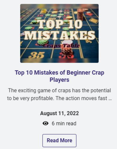 TOP 10 MISTAKES OF BEGINNER CRAP PLAYERS
Read the whole blog here :

.
.
.
