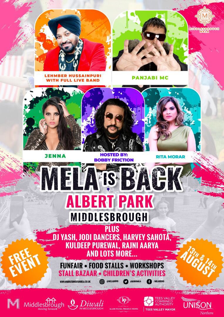 Middlesbrough Mela weekend is so near,we cannot wait,If you're joining us (& we definitely hope you are),here's all the practical info you need to know: 📅 Sat 13 Aug, 11am to 6pm 📅 Sun 14 Aug, 12pm to 7pm 📍 Albert Park 🎫 Entry to the event is FREE, tickets are not required.