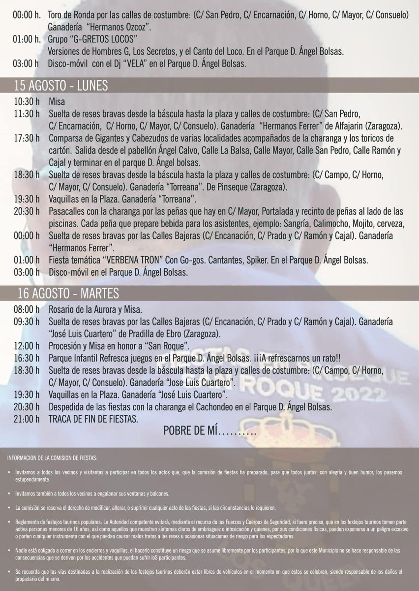 Buenos días!!! Por fin llegan nuestras fiestas de San Roque, a disfrutarlas Pinsequeros que ganas no faltan, eso si con tolerancia y respeto cómo hemos hecho siempre. Comenzamos en nada …….
!Viva San Roque! !Viva Pinseque!