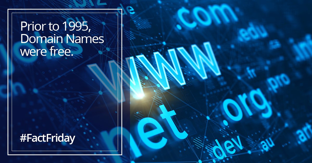 You may spend an arm and a leg for your website domain now, but prior to 1995, Domain Names were free!

In 1995 the US National Science Foundation granted permission for companies to charge for a registration for the first time.

#FactFriday #DomainName