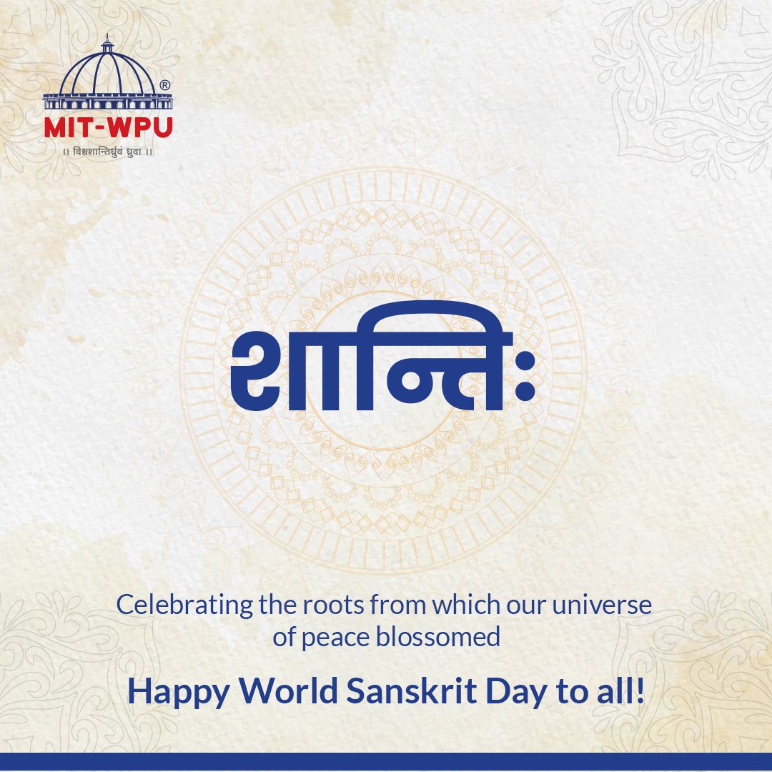 MITWPUOfficial's tweet image. Let&apos;s take this day to cherish and pay respect to the language that has been a symbol of knowledge and transformation!
Happy world Sanskrit day!

#SanskritDiwas #sankritlanguage #oldestlanguage #Sanskrit #SanskritDay  #MITWPU #mitwpuuniversity #UnlockPotential #topuniversity