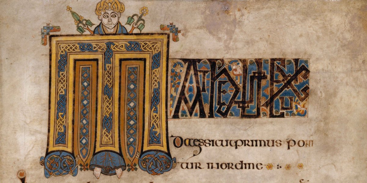 The brilliant yellow in the #BookofKells was created from orpiment, an arsenic sulphide that is incredibly toxic. It would have shone like gold on the page when it was first applied and still retains vibrant 1,200 years later. #lovedublin