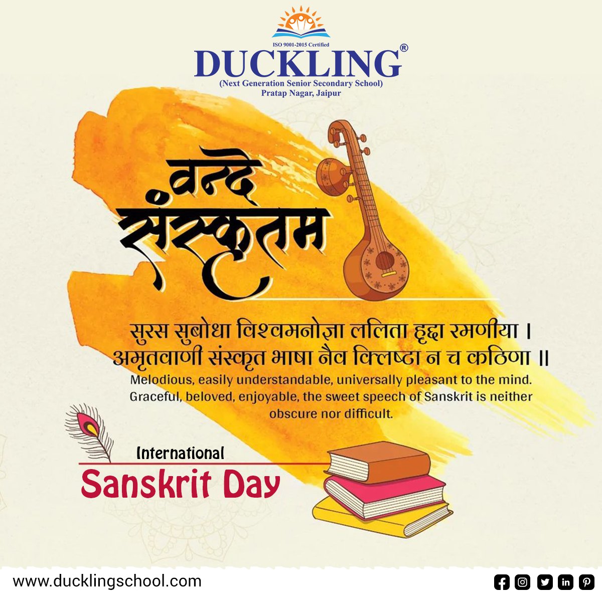 SchoolDuckling's tweet photo. #Ducklingschool #Ducklingschooljaipur #education #learning #motivation #highschool
#internationalsanskritday #sanskritlanguage #sanskritmantra #sanskritshloka #sanskritlearning #sanskritit #ancientindia #sanskritstudies #ancient https://t.co/WS9PLL47LZ