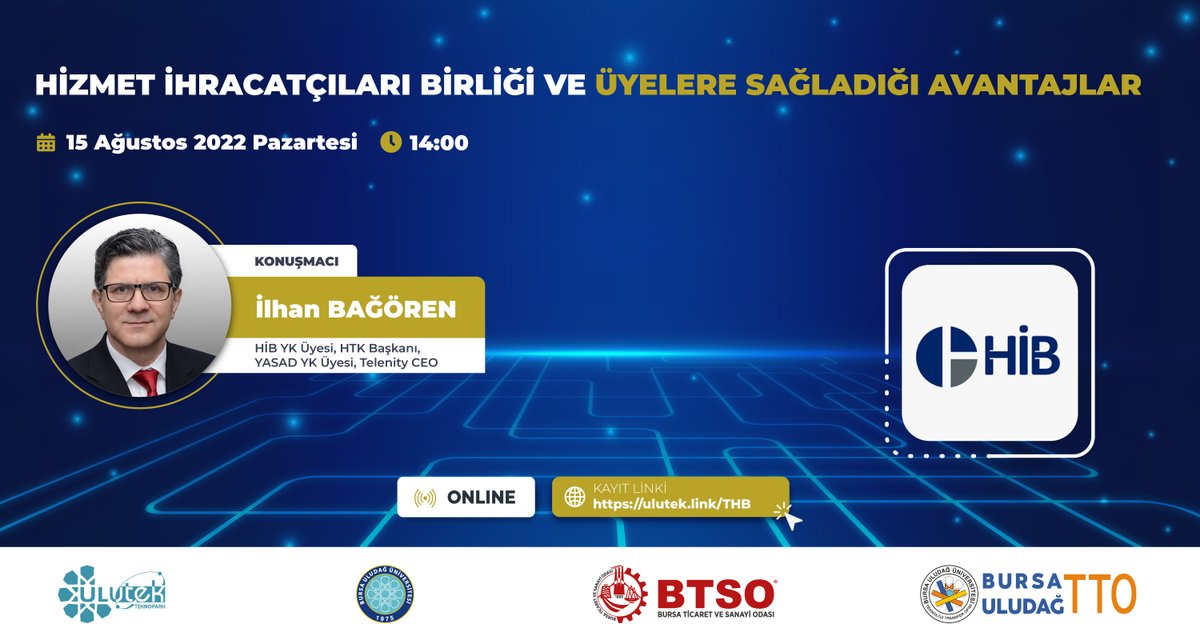 ulutekteknopark's tweet photo. 📢"#HizmetİhracatçılarıBirliği ve Üyelere Sağladığı Avantajlar" konulu webinara davetlisiniz
🗓️15 Ağustos Pazartesi
⏰14:00
👨💻@ibagoren
Kayıt 👉 https://t.co/9dP4nxf4qr
#hib #yazılım #bilişim #hiser #ihracat #ETurquality (#BilişiminYıldızları) @ticaret @turkihracat @HibTurkiye https://t.co/GAltb40moH