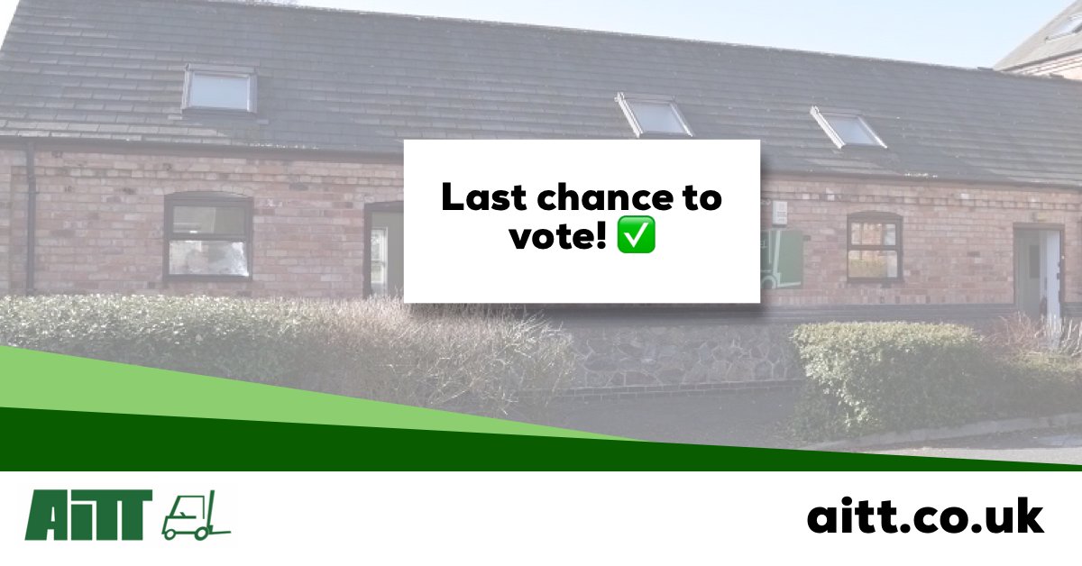 AITT_Accredited's tweet photo. REMEMBER TO VOTE! 👀 

Voting closes this Sunday (14th). 

Members should have received an email previously with their voting form. If you haven’t received this, please contact the AITT office on 01530 810867 📞 

#AITT #Training #MHE #Vote https://t.co/oXfQPlvrUJ