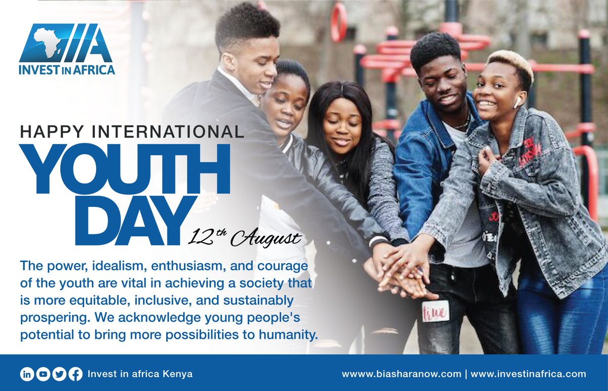 IIA_Kenya's tweet image. On this special occasion of the #InternationalYouthDay2022, we acknowledge the power, idealism, enthusiasm, and courage of the #Youth in achieving a society that is more equitable, inclusive, and sustainably prospering. 
#YouthDay2022 #YouthDay