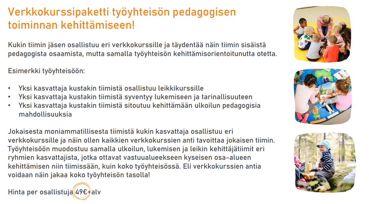 ReunamoEdu's tweet photo. ReunamoEdu mukana myös OPH:n rahoittamassa Ota minut mukaan! Lasten osallisuus, hyvinvointi ja turvallisuus varhaiskasvatuksessa -hankkeessa! https://t.co/UTRqPjvpDI

Ota yhteyttä jaakko.forsell@reunamoedu.fi suunnitellaan juuri sinun työyhteisösi tarpeisiin sopiva kokonaisuus. https://t.co/zPPzkLrtVv