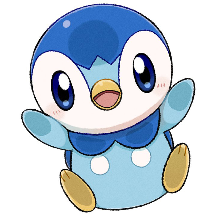 piplup no humans solo pokemon (creature) open mouth blue eyes white background blush  illustration images