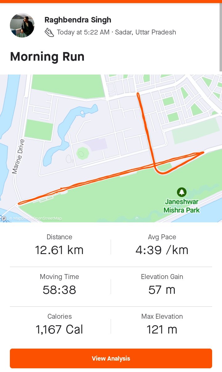 Raghbendra on Twitter: "3 km warm up ,,12 km Fast run ,with 2 km cool down ⬇️ #FitIndia🇮🇳 #RakshaBandan 🇮🇳 https://t.co/YITsY6K7VM" / Twitter