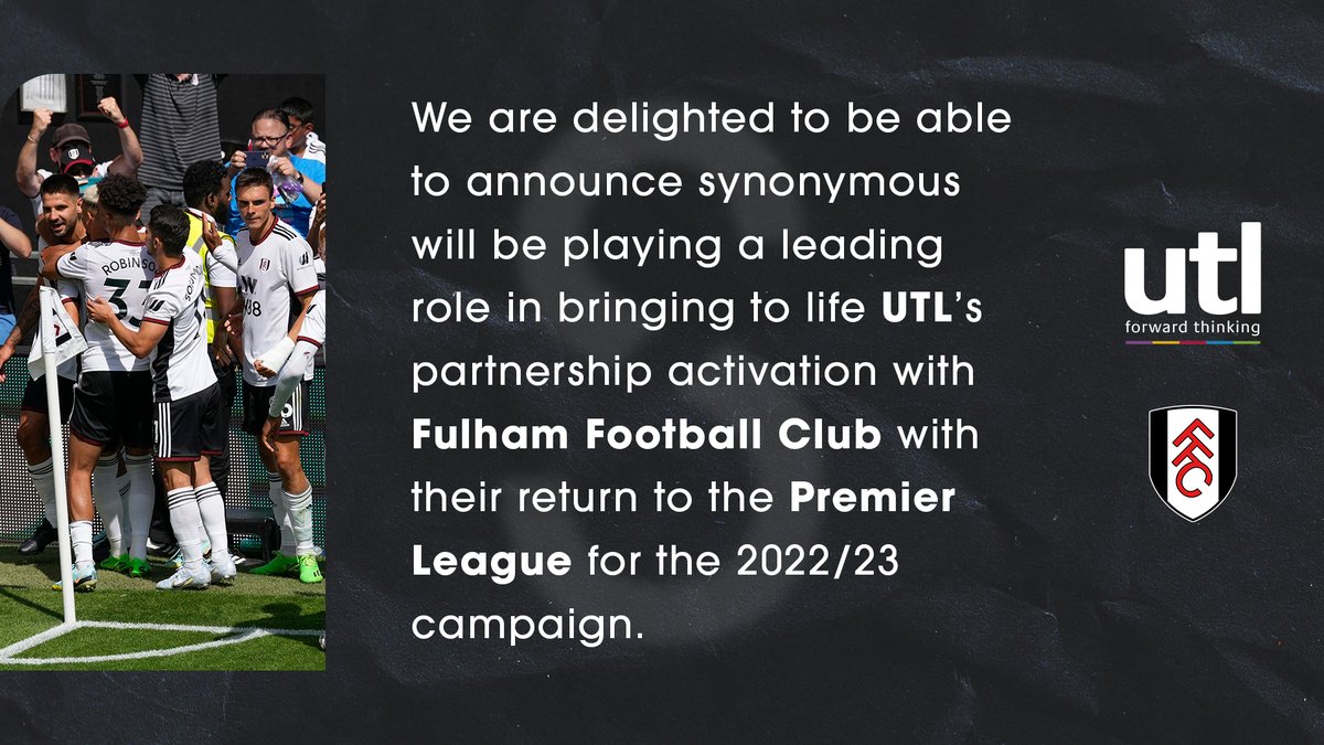 SynonymousSport's tweet image. We have some exciting news 📢

@utl_group | @FulhamFC 

Find out more about our client 👉 bit.ly/UTL-Services-F…

#becomesynonymous #PremierLeague #sportpartnership #Announcement