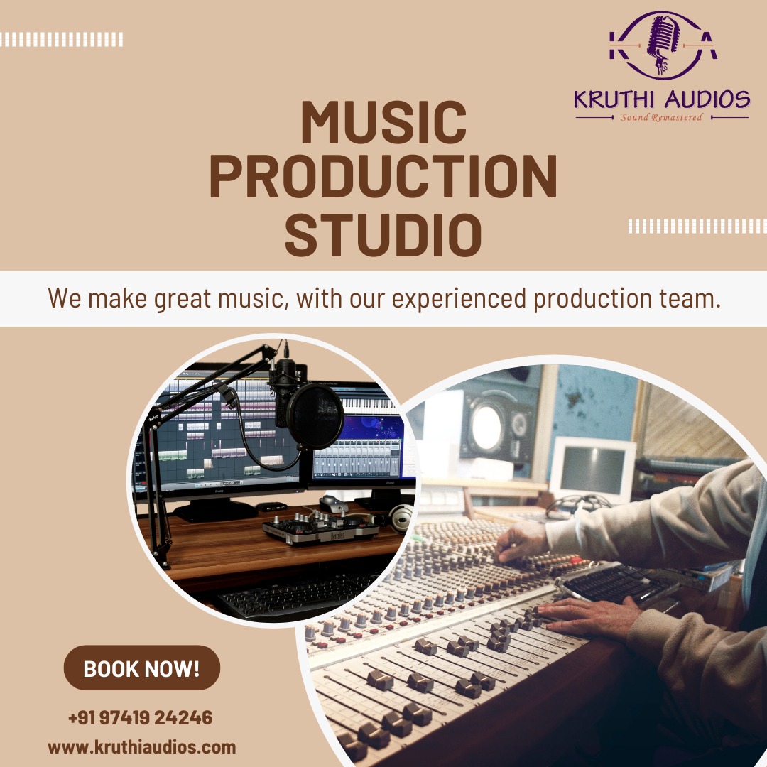 We at Kruthi Audios make great music, with our experienced production team. Book a slot, show up, and create!
For Booking, Connect Us At +91 97419 24246, #KruthiAudios Bangalore. 
#bestrecordingstudio #qualityaudio #musicians #songrecording