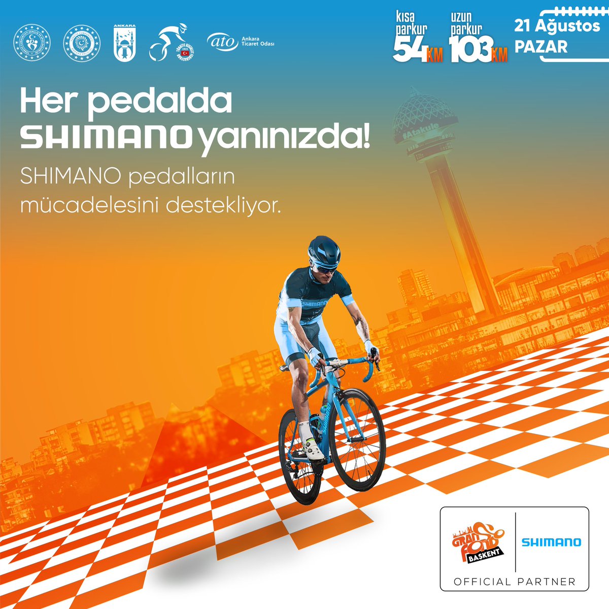 Bisiklet sporunun büyük destekçisi <a href="/ShimanoTurkiye/">Shimano Türkiye</a> yarış öncesi ve sonrası sporcularımıza sağlayacağı teknik destek ile Pedalların mücadelesini destekliyor!

<a href="/gencliksporbak/">Gençlik ve Spor Bakanlığı 🇹🇷</a> <a href="/trbisikletfed/">Türkiye Bisiklet Federasyonu</a> <a href="/ankarabbld/">Ankara Büyükşehir</a> <a href="/ATOkurumsal/">Ankara Ticaret Odası</a> @turkcell <a href="/asperox/">Asperox</a> <a href="/nurolholdingas/">NUROL HOLDİNG A.Ş.</a> <a href="/GuvenHastanesi/">Güven Hastanesi</a>