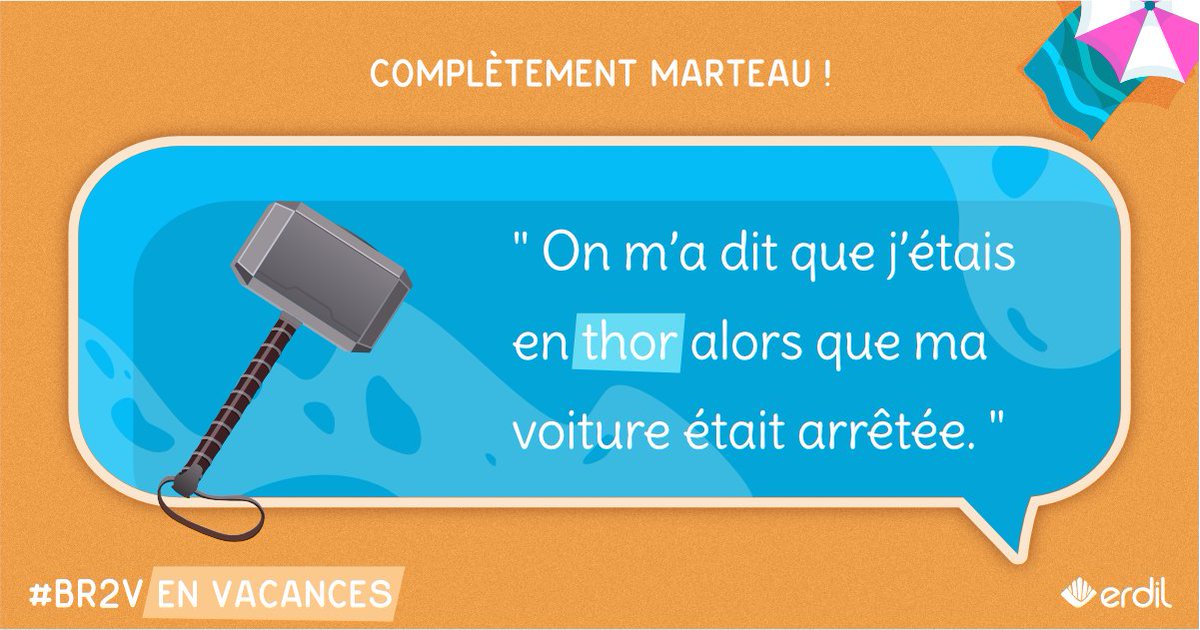OhMyBreve's tweet photo. [#BR2V en vacances] #16 Complètement marteau ☀️

Retrouvez toutes les Brèves de verbatim sur https://t.co/cbREovOmJj ! https://t.co/Naux0McbTK