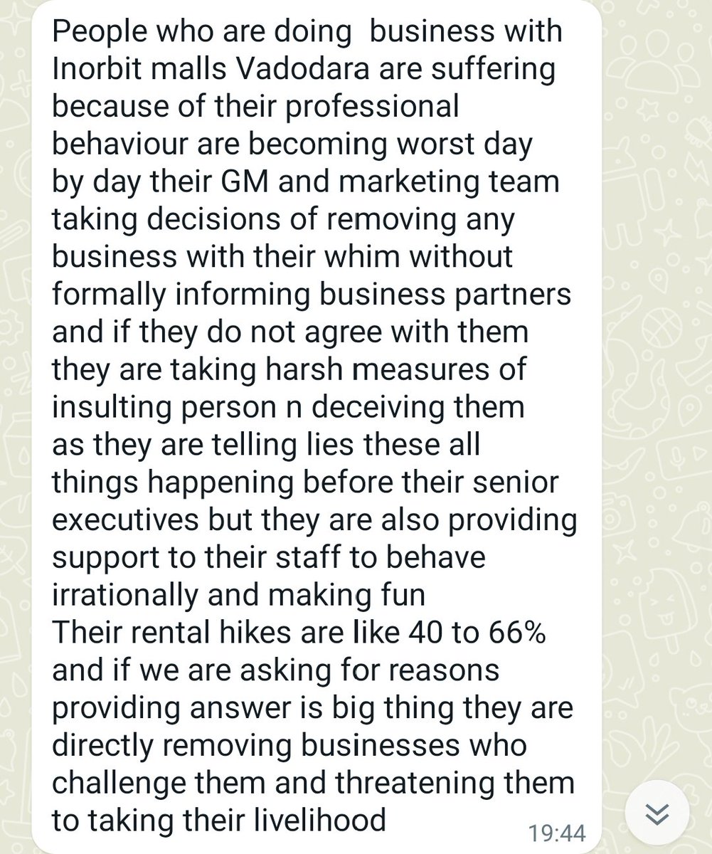 BarodaMirror's tweet photo. Some serious issues are going on between stall owners and mall management of @InorbitMall Vadodara.
We received many requests regarding same. Is this ethically right ?  @KRaheja_Corp @oshorm @PMOIndia @VMCVadodara 
#krahejacorp #rajneeshmahajan https://t.co/3S8SZYHYGl