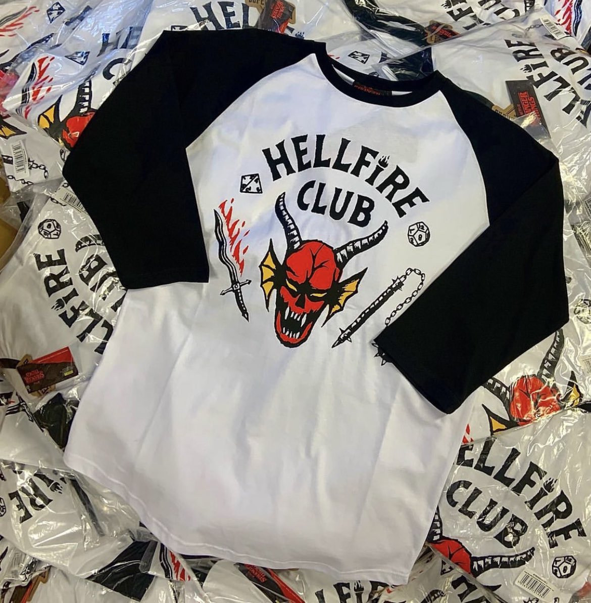 🔥Hellfire club tees back in stock now🔥

📺Available in store and online 

#strangerthings #hellfireclub #eddiemunson #tvm #tvmnorwich #televisionandmoviestore