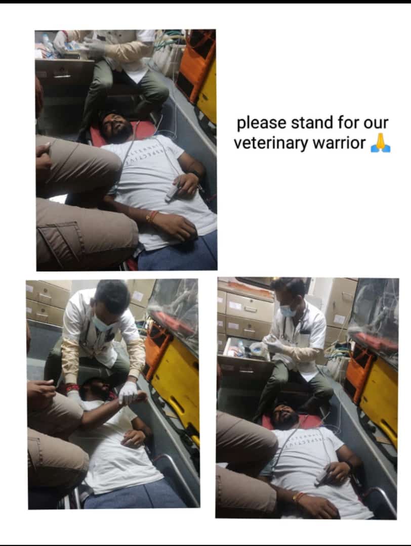 निशब्द 😭
देर रात को 74 hrs से भुख हड़ताल पर बैठे 2 Gujvet Doctors  की तबियत खराब हो गई सरकार से गुजारिश है कि बेजुबानों के इन डॉक्टर्स की मांग जल्दीसे जल्दी पुरी करे🙏
Hat's of you Brave Doctors
आपके संघर्ष को सलाम
#Day_12_of_guj_vets_on_strike
#Increase_Guj_Vet_Stipend htt