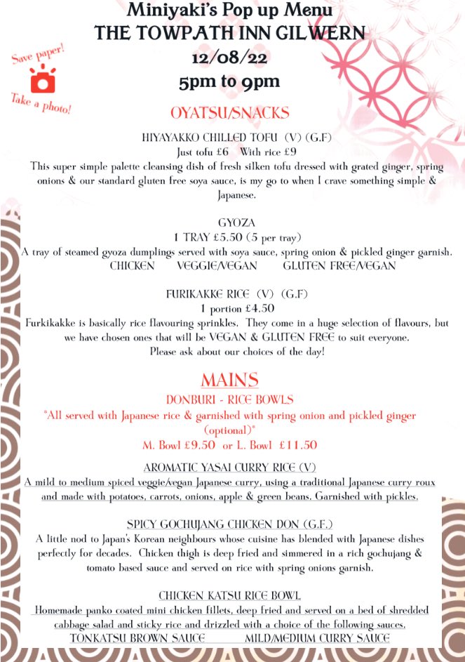 TowpathInn's tweet image. Looking forward to a beautiful evening with Miniyaki’s Japanese Soul Food  🌅