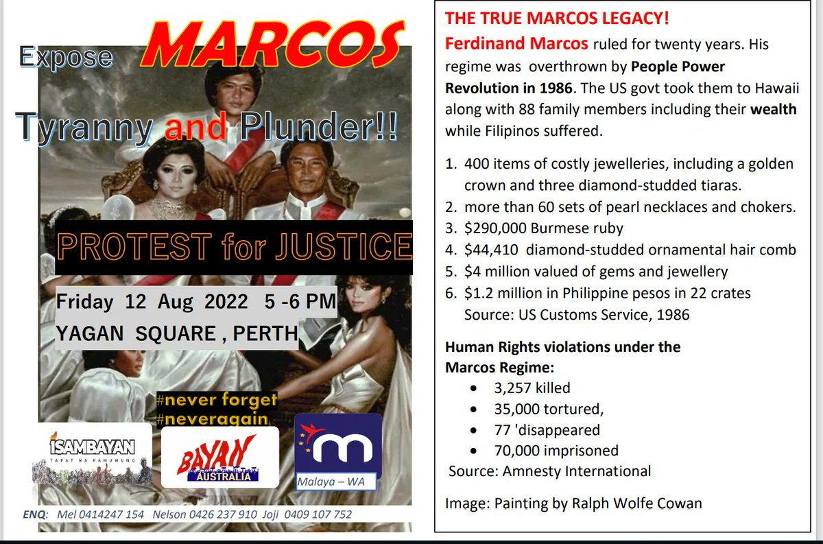 AnakbayanWA's tweet photo. See us at Yagan Square later! 

#marcosnotahero  #NeverAgain https://t.co/DkeBzwLeFY