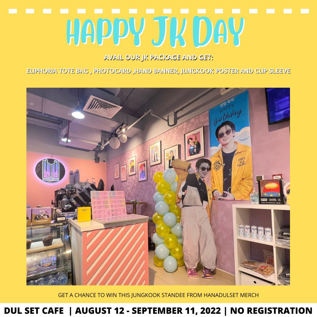 dulset_cafe's tweet photo. LET’S PARTY PARTY YEAH AND CELEBRATE JUNGKOOK’S BIRTHDAY AT THE FIRST BTS THEMED CAFE IN U.A.E. -  DUL SET CAFE 💜

Starting from AUGUST 12 - SEPTEMBER 11, 2022

📍 Shop 21 Mezzanine Floor Manila Building Satwa, Dubai

#DulSetCafe
#BTSThemedCafe
#BTSDubai
#BTSCafe
#BTSCafeUAE https://t.co/FrpuC13f6D