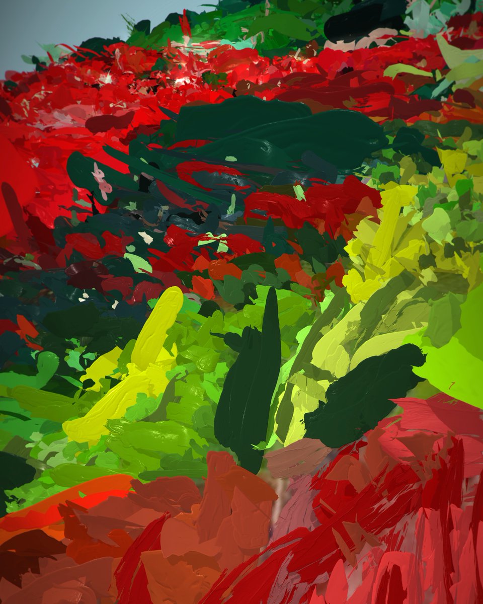 _AlisonGoodyear's tweet photo. More of my virtual abstract painting #VーABpainting #slowpainting ‘Green Palette No.1' which was shortlisted for the #beeppaintingprize2022 #elysiumgallery on till 10th Sept #TiltBrush #OpenBrush #AlisonGoodyear #PollockKrasnerFoundation #PKF #palette #VRア #VR #art #phygital https://t.co/syfrpFNXCw