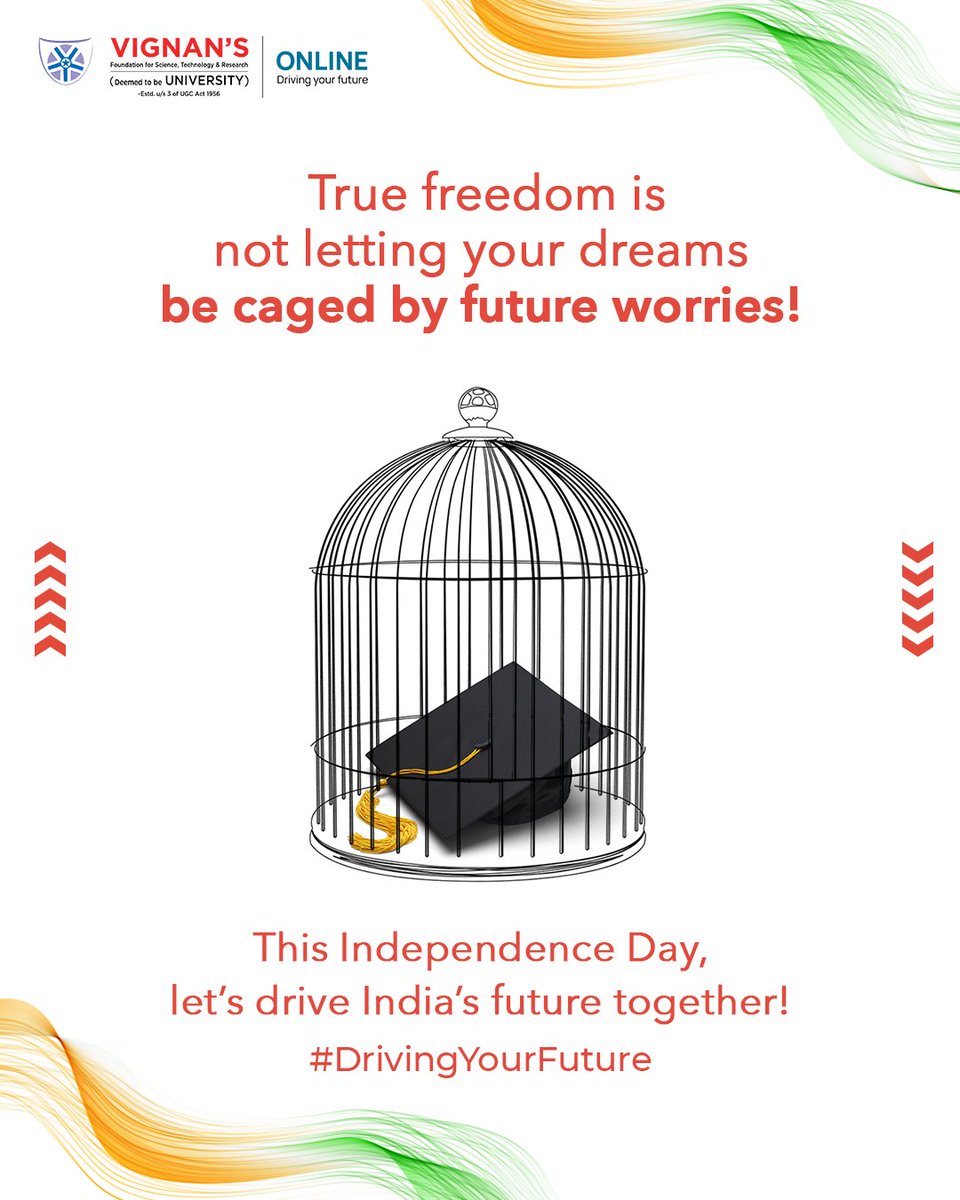 vignanonline's tweet photo. The nation grows when you do. Happy 75th Independence Day!
#75Independence #VignanOnline #MBA #OnlineMBA #DrivingYourFuture #VignanDeemedTobeUniversity #45YearLegacy #Education #GlobalEducation #Elearning #QualityEducation #Teach #Educational https://t.co/p8Yugts9k9