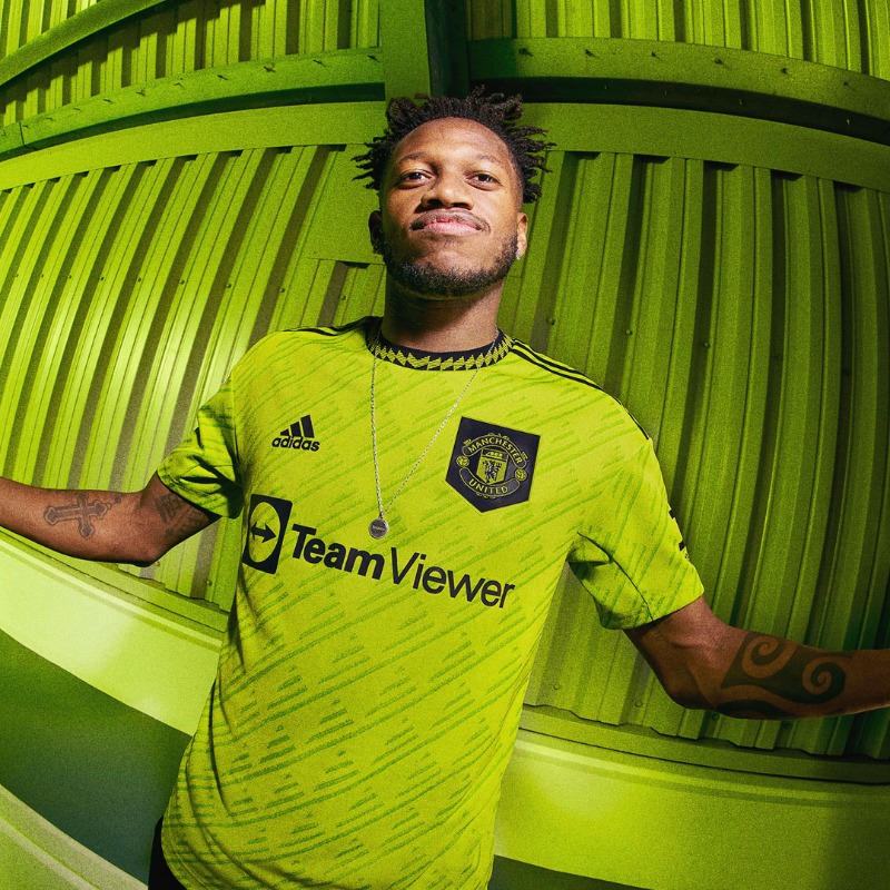 ManUtd's tweet photo. Home. 
Away. 
Third ✅

Introducing our new @adidasFootball 2022/23 third kit! 🟢

#MUFC