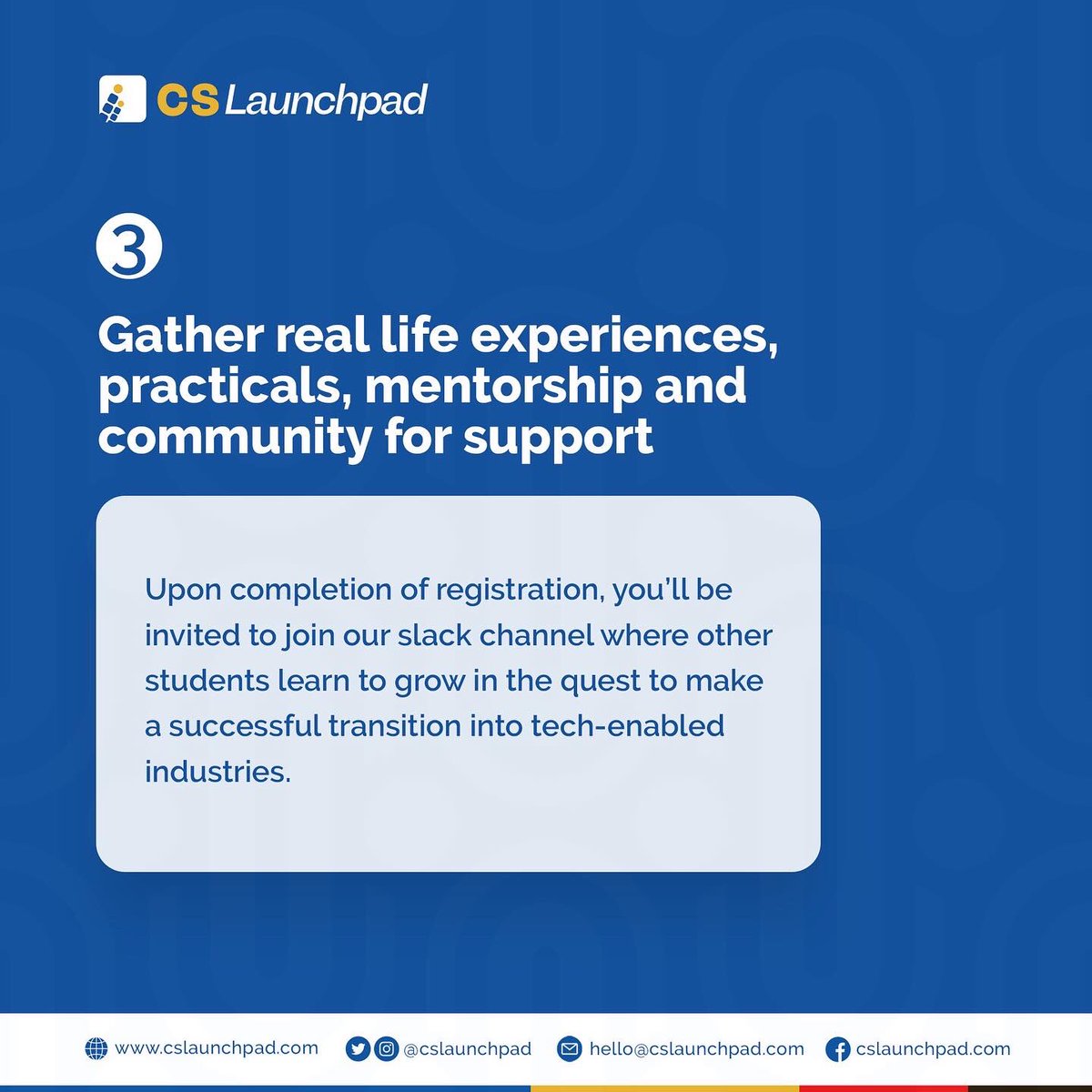 cslaunchpad's tweet photo. A tech career is a career with wide openings. From app development to product management, UI/UX to cloud computing, to product design, the jobs and even opportunities around it are huge
Aπ§΅
#cslaunchpad #careers #tech #novice #techenthusiast https://t.co/3UQS5UgXdN