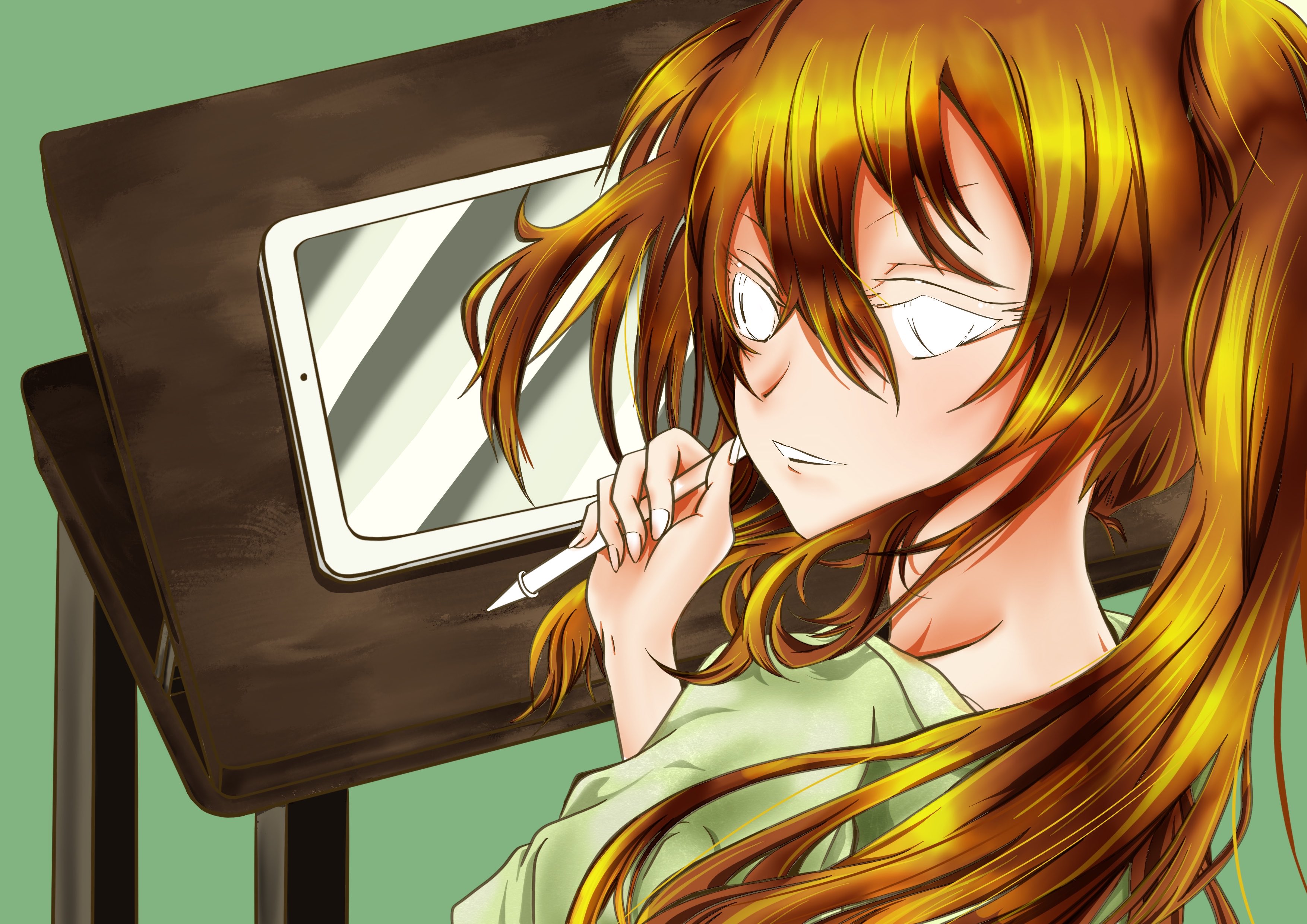 蒼紅 Souku あなたを応援するイラストレーター 瞳が塗り終わりました 一番こだわって描いたので大体3日間くらいかかりました キラキラした瞳を塗るのが一番やりがいがある部分なのでとっても楽しかった 最後は 背景の加工 頑張るぞ