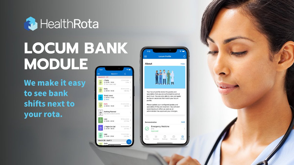 healthrota's tweet photo. Have you discovered our Locum Bank Module? At HealthRota, we make it easy to see bank shifts next to your rota, and create, post and book locum jobs directly from the platform. Learn more or get in touch at https://t.co/h97tMr9eBo
#erostering #annualisation #locumsoftware https://t.co/NyH5mlstQh