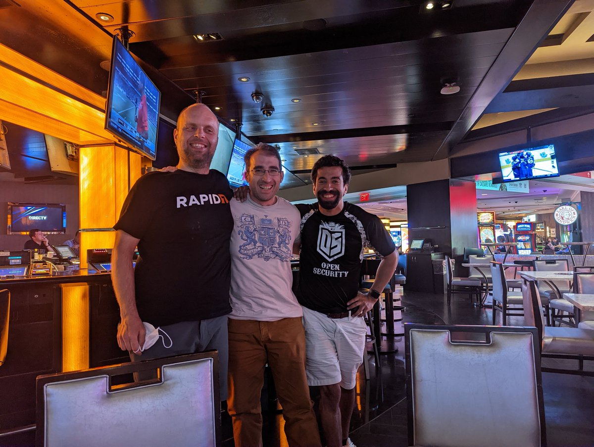 So good to be back with <a href="/iagox86/">Ron Bowes (defunct)</a> and <a href="/0sm0s1z/">Matthew Toussain</a> !